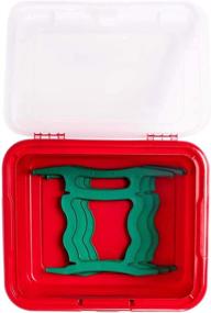 img 1 attached to 🎄 HOMZ 7875RBGLDC.02 Light Organizer Holiday Plastic Storage Container, 2 Pack, Red and Green, 2 Sets: Efficient Storage Solution for Holiday Lights