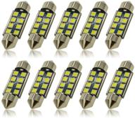 🚗 dodofun 12v 36mm festoon 6418 de3423 de3425 led bulbs for car interior lights license plate map dome trunk door courtesy light - 6000k white, extra bright, 8-smd chipset, canbus error free logo