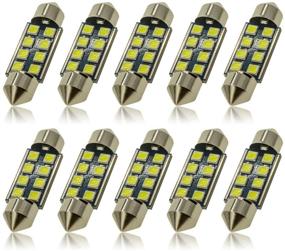 img 4 attached to 🚗 DODOFUN 12V 36MM Festoon 6418 DE3423 DE3425 LED Bulbs for Car Interior Lights License Plate Map Dome Trunk Door Courtesy Light - 6000K White, Extra Bright, 8-SMD Chipset, Canbus Error Free