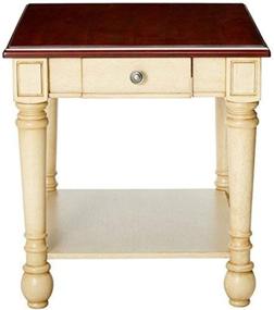 img 3 attached to Dark Brown and Antique White Rectangular End Table