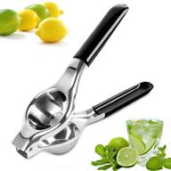 🍋 lemon lime squeezer: stainless steel manual juicer with silicone handles for effortless citrus extraction logo