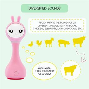 img 2 attached to alilo Smarty Bunny Shake & Tell Newborn Musical Toy: Color Learning, Music, Songs, Bedtime Story | BPA Free Pink Rattle and Teether