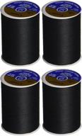 🧵 high-quality 4-pack dual duty all-purpose thread: 400yds black 230a-2 logo