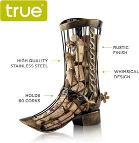 img 3 attached to 🍷 True Boot Cork Holder: Rustic Bronze Decorative Wine Cork Storage and Décor, Set of 1