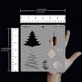 img 3 attached to 🎄 CrafTreat Christmas Layered Stencils for Wood, Canvas, Paper, Wall, Tile - 6x6 Inches - Reusable DIY Art and Craft Stencils - Christmas Decor Stencils