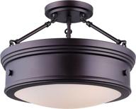 💡 canarm ltd boku orb semi-flush mount oil rubbed bronze ceiling light with flat opal glass - 3 bulb logo