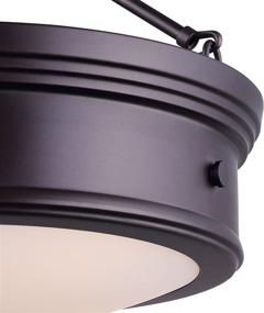 img 1 attached to 💡 Canarm LTD Boku ORB Semi-Flush Mount Oil Rubbed Bronze Ceiling Light with Flat Opal Glass - 3 Bulb