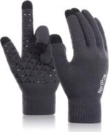 winter texting anti slip thermal black l men's gloves & mittens: stay warm and connected with superior grip! logo