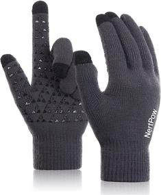 img 4 attached to Winter Texting Anti Slip Thermal Black L Men's Gloves & Mittens: Stay Warm and Connected with Superior Grip!