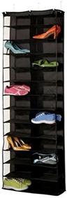 img 1 attached to 👟 OUNONA 26 Large Pockets-Over the Door Hanging Shoe Organizer, Closet Shelves Rack Hanging Storage Space Saver in Black