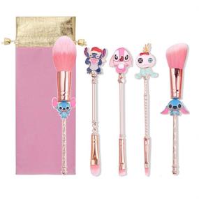 img 4 attached to WeChip Set of 5 Interstellar Baby Brushes - Creative Stitch Theme Fairy Makeup Brushes for Women