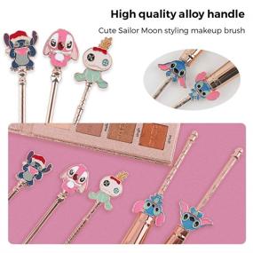 img 2 attached to WeChip Set of 5 Interstellar Baby Brushes - Creative Stitch Theme Fairy Makeup Brushes for Women