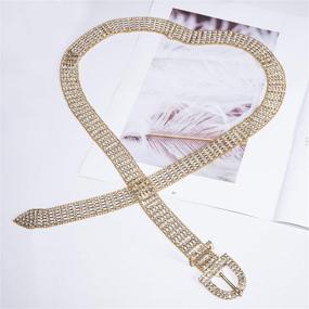 img 2 attached to Dubulle Diamond Rhinestone Crystal Accessory Women's Accessories and Belts