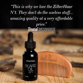 img 2 attached to 🧔 ZilberHaar Organic Beard Oil №1 - Natural Beard Growth and Hydration with Pure Moroccan Argan and Jojoba Oil - 1 oz - Includes Free Beard Comb Gift