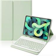 🍀 luckydiy ipad air 4th gen 10.9 inch keyboard case: magnetic detachable, pencil holder, green logo