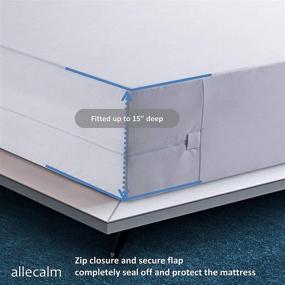 img 2 attached to 🛏️ allecalm Premium Full Size Zippered Mattress Encasement for Pets, Kids, and Adults - Waterproof with Cotton Top Pad Cover, Breathable, Noiseless, Vinyl-Free