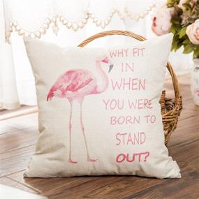 img 2 attached to Fahrendom Flamingo Décor Motivational Nursery Sign: Stand Out with This Home Decorative Throw Pillow Case