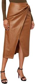 img 2 attached to 💃 SweatyRocks Women's Elegant Leather Medium Skirts: Stylish Women's Clothing Solution