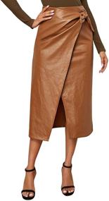 img 4 attached to 💃 SweatyRocks Women's Elegant Leather Medium Skirts: Stylish Women's Clothing Solution