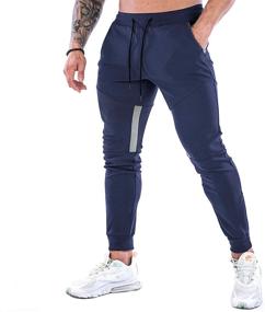 img 3 attached to 👖 GANSANRO Men's Joggers Sweatpants: Trendy Slim Fit Athletic Jogger Pants with Zipper Pockets for Men