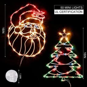 img 1 attached to Twinkle Star 2 Pack Christmas Window Silhouette Lights: Santa Claus / Xmas Tree Decor with 100 Mini Lights - Perfect for Holiday Glass Decor