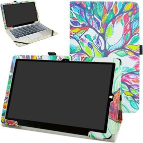 img 4 attached to 🌳 Bige PU Leather Folio Case with 2-Folding Stand for CHUWI Hi10 X/hibook hi10 pro/hibook hi10 10.1-inch Tablet PC - Love Tree Design