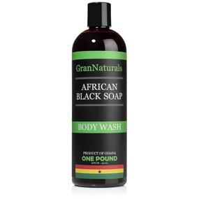 img 2 attached to GranNaturals African Black Soap Body Wash - Shea Butter, Plantain Peel Shower Gel - Dark Spot Reducing Liquid Soap - Skin Care Essentials from Ghana - 16 fl. Oz