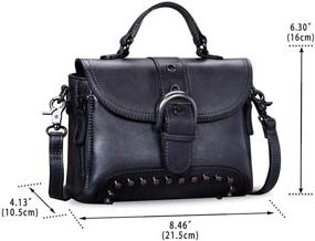 img 1 attached to Genuine Leather Handmade Crossbody Top Handle Women's Handbags & Wallets