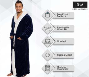 img 1 attached to Ross Michaels Sherpa-Lined Hooded 🧖 Bathrobe - Enhanced SEO-Friendly Product Name