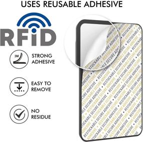 img 3 attached to 📱 Convenient Adhesive RFID Phone Card Holder for All Smartphones - Stick-On Card Holder for Back of Phone Case (Black/Blue)