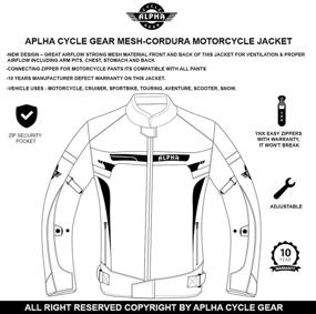 img 2 attached to ALPHA CYCLE GEAR BREATHABLE BIKERS RIDING PROTECTION MOTORCYCLE JACKET MESH CE ARMORED (GREEN LANE