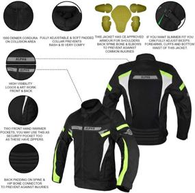 img 3 attached to ALPHA CYCLE GEAR BREATHABLE BIKERS RIDING PROTECTION MOTORCYCLE JACKET MESH CE ARMORED (GREEN LANE