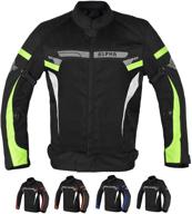 alpha cycle gear breathable bikers riding protection motorcycle jacket mesh ce armored (green lane logo