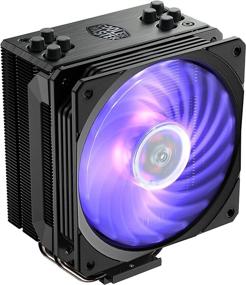 img 4 attached to 💨 Cooler Master Hyper 212 Black Edition RGB CPU Air Cooler with SF120R RGB Fan, Anodized Gun-Metal Black, Brushed Nickel Fins, 4 Copper Heat Pipes for Enhanced Cooling Performance – Compatible with AMD Ryzen/Intel LGA1151 Processors