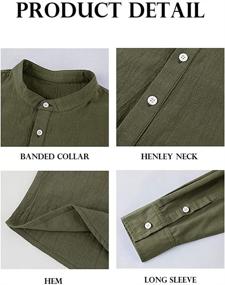 img 3 attached to Makkrom Henley Sleeve Hippie Casual Men's Clothing for Shirts