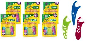 img 4 attached to GUM Crayola Kids' Grape Flossers, Fluoride Coated, Ages 3+, 40 Count (Pack of 6)