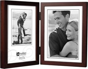 img 1 attached to 🖼 Malden International Designs Dark Walnut Concept Wood Picture Frame - Double Vertical, 2-5x7, Walnut - Premium Quality & Stylish Design