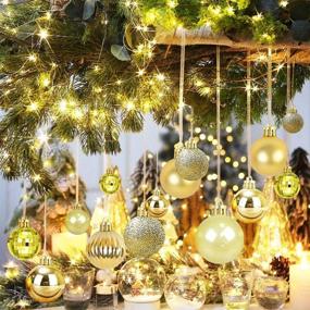 img 2 attached to 🎄 Premium Shatterproof Christmas Baubles - Set of 48 Gold Christmas Balls Ornaments for Xmas Tree Decoration, Hanging Balls