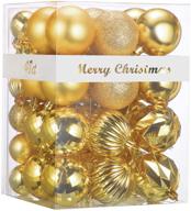 🎄 premium shatterproof christmas baubles - set of 48 gold christmas balls ornaments for xmas tree decoration, hanging balls logo