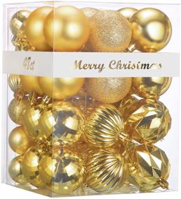 img 4 attached to 🎄 Premium Shatterproof Christmas Baubles - Set of 48 Gold Christmas Balls Ornaments for Xmas Tree Decoration, Hanging Balls