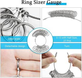 img 2 attached to 📏 Aluminum Ring Mandrel and Ring Sizer Gauge - 27PCS Metal Circle Models (US Size 0-13) for Jewelry Making and Accurate Ring Sizing - Ring Sizer Measuring Tool