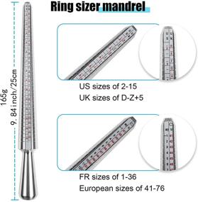 img 3 attached to 📏 Aluminum Ring Mandrel and Ring Sizer Gauge - 27PCS Metal Circle Models (US Size 0-13) for Jewelry Making and Accurate Ring Sizing - Ring Sizer Measuring Tool