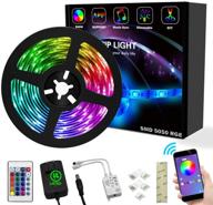 🌈 16.4фт светодиодная полоска rgb с пультом дистанционного управления и мощной клейкой лентой - лента меняющихся цветов с крепежными клипсами для спальни, комнаты, кухни, бара. логотип