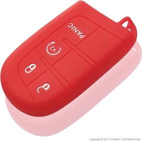 img 2 attached to Red Silicone Case Protector for Dodge Ram Durango Challenger Jeep Grand Cherokee Smart Key – Massimiliano Incas Dobrev 4 Button Key Fob Remote Holder