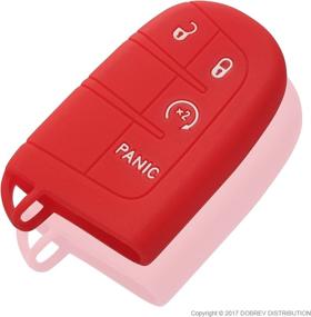 img 3 attached to Red Silicone Case Protector for Dodge Ram Durango Challenger Jeep Grand Cherokee Smart Key – Massimiliano Incas Dobrev 4 Button Key Fob Remote Holder