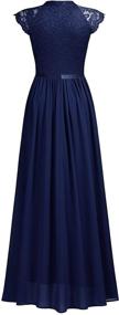 img 1 attached to 👗 Miusol Women's Maxi Dress with Sleeveless Floral Lace ideal for Formal Events, Bridesmaid Parties, and More