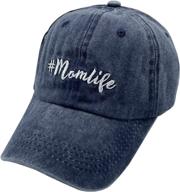 🧢 vintage washed distressed baseball dad hat cap with adjustable embroidered mom life design for women - waldeal logo