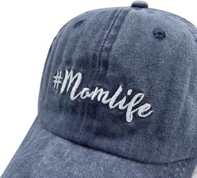 img 3 attached to 🧢 Vintage Washed Distressed Baseball Dad Hat Cap with Adjustable Embroidered Mom Life Design for Women - Waldeal