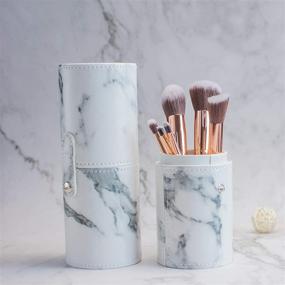 img 2 attached to 💄 Enhance Your Beauty Routine with the Luxurious Marble Makeup Brush Set - 10 PCS Brushes, 4 PCS Sponges, Makeup Brush Holders, and Professional Beauty Blender Set (15 pieces)