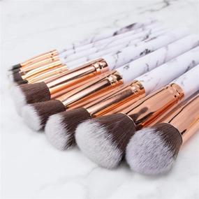 img 1 attached to 💄 Enhance Your Beauty Routine with the Luxurious Marble Makeup Brush Set - 10 PCS Brushes, 4 PCS Sponges, Makeup Brush Holders, and Professional Beauty Blender Set (15 pieces)